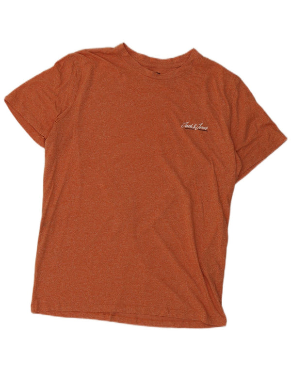 Jack & Jones T-shirt da uomo Top Large in cotone chiazzato arancione