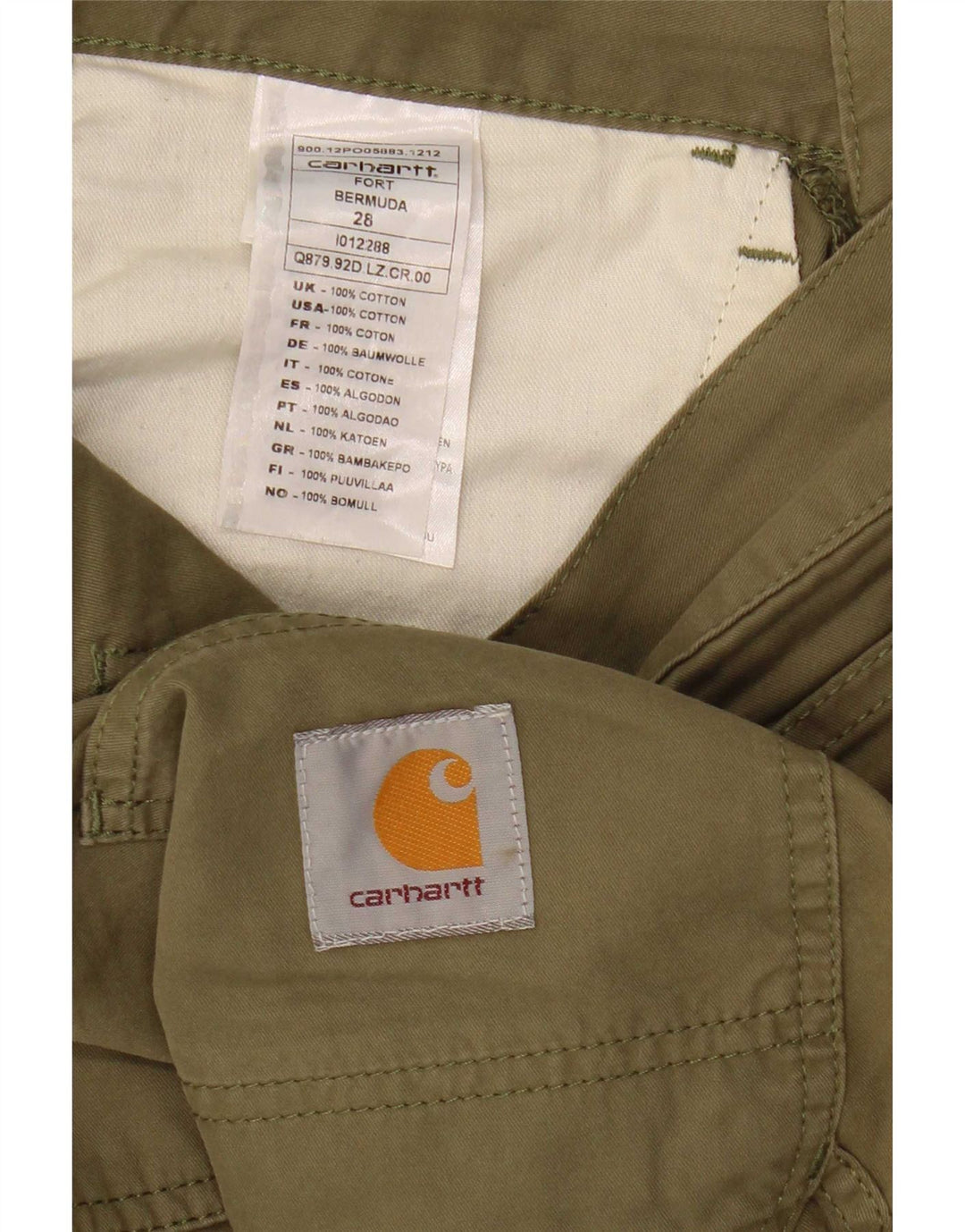 Bermuda cargo da uomo Carhartt W28 piccolo cotone kaki