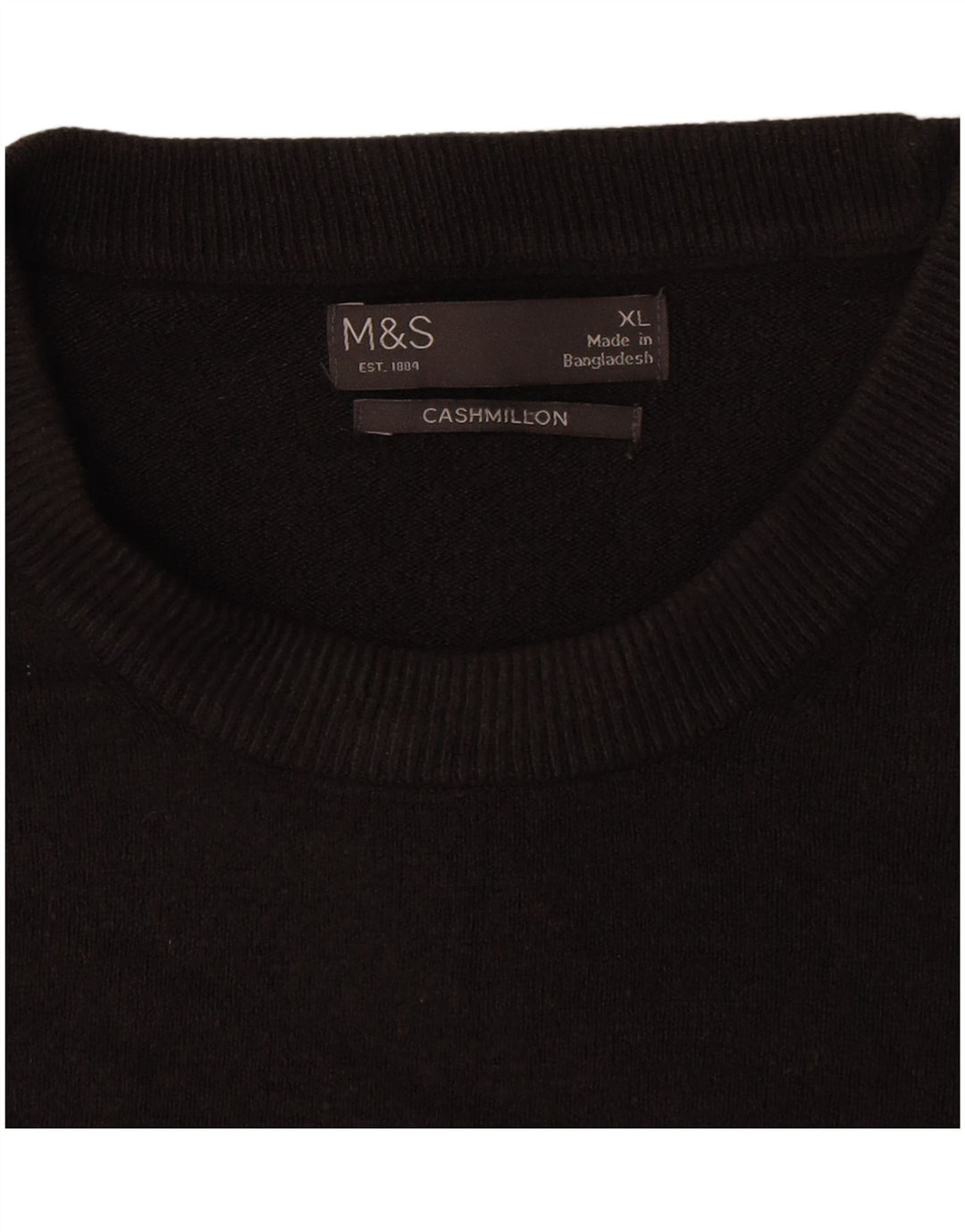 Maglione maglione girocollo da uomo Marks & Spencer XL acrilico nero