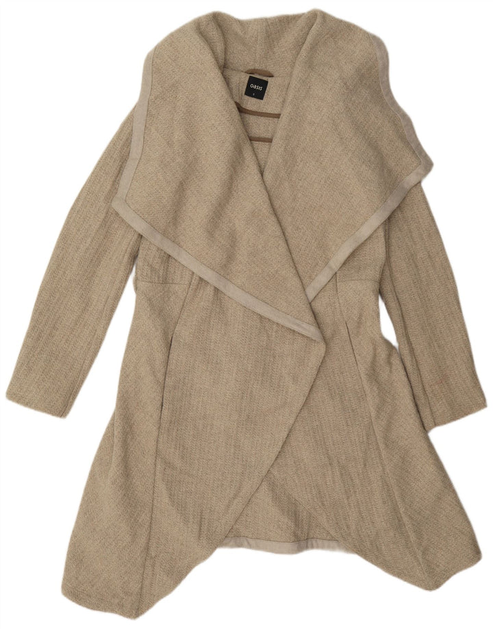Soprabito aperto oversize da donna Oasis UK 10 piccolo in lana beige