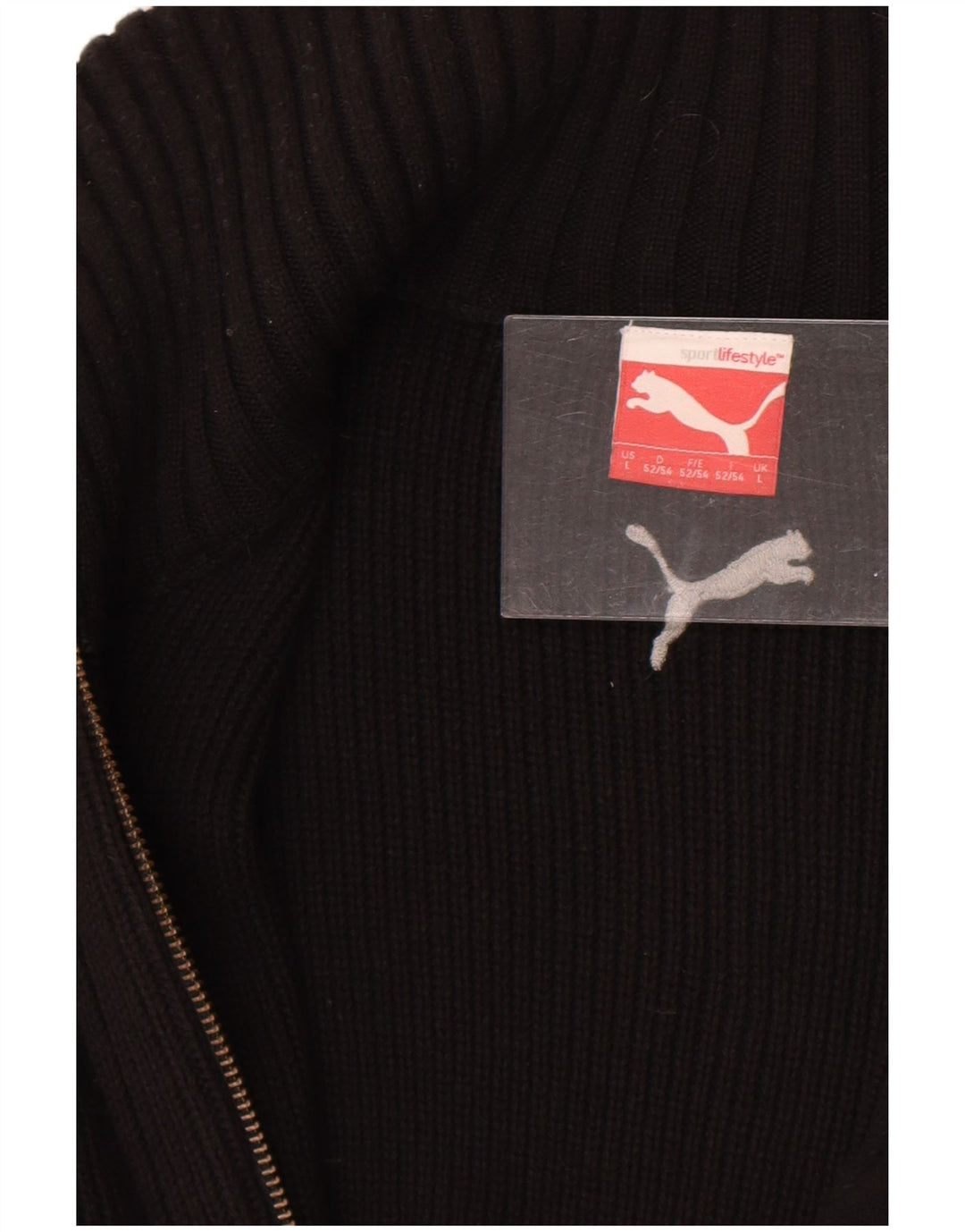 Maglione cardigan da uomo Puma grande nero