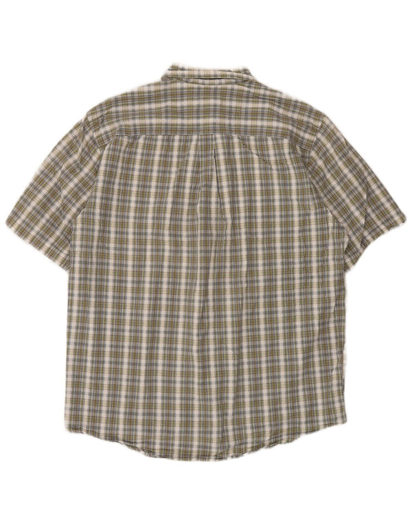 Camicia a maniche corte da uomo vestibilità comoda Eddie Bauer in cotone a quadri verde medio