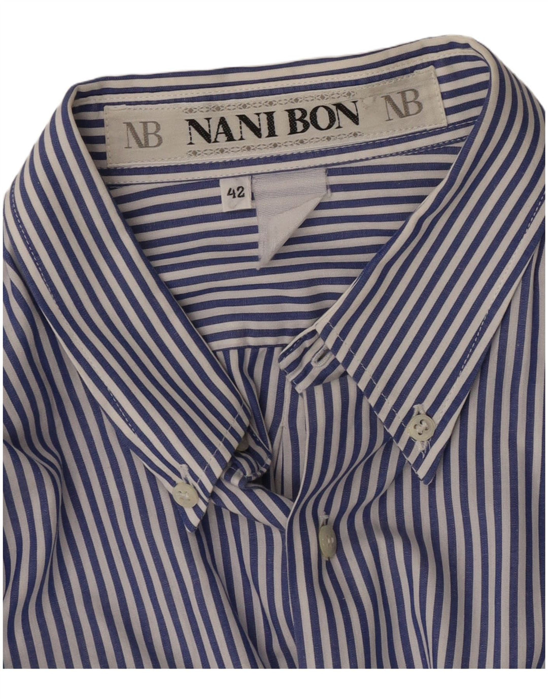 Camicia da uomo NANI BON taglia 42 grande gessato blu