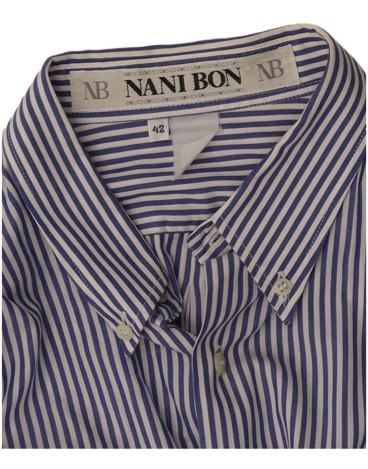 Camicia da uomo NANI BON taglia 42 grande gessato blu
