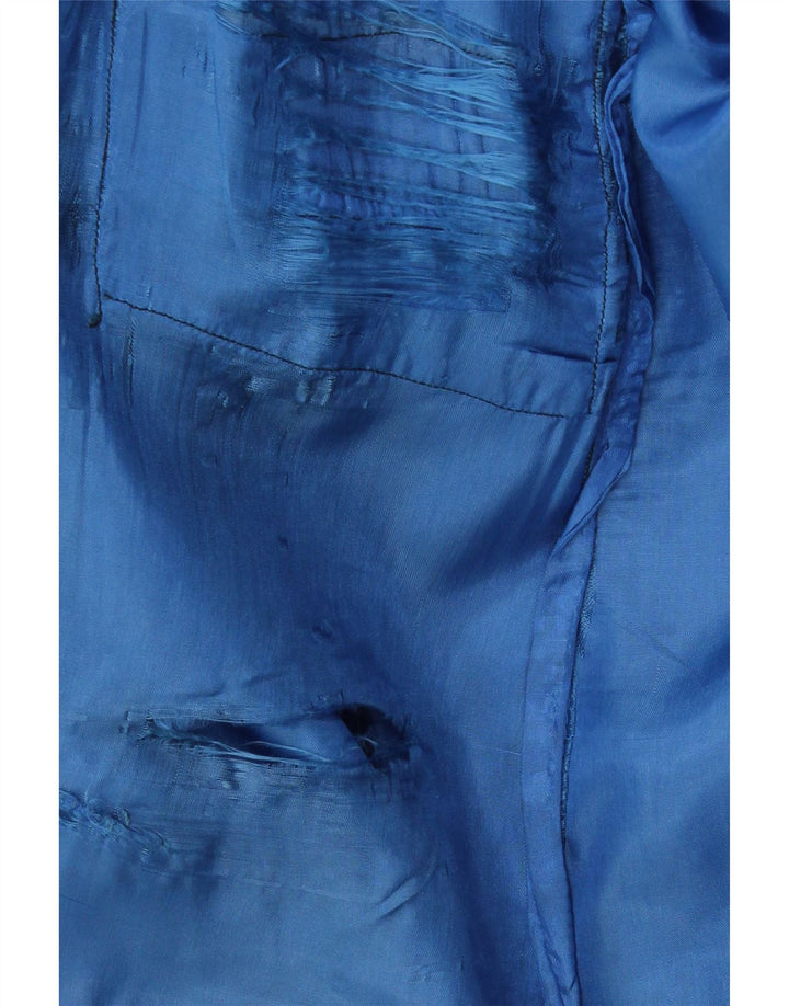 Gonna in pelle da donna VINTAGE IT 44 media W28 pelle blu