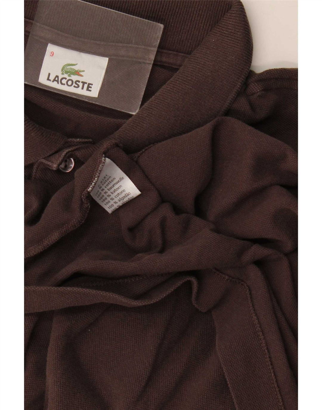 Polo da uomo Lacoste taglia 9 4XL cotone marrone