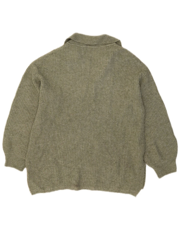 Maglione da donna Marks & Spencer con collo a polo UK 12 Acrilico kaki medio