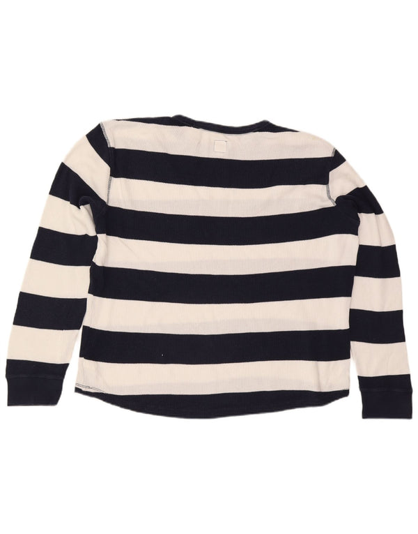 Gap Top da uomo manica lunga grande cotone a righe blu navy
