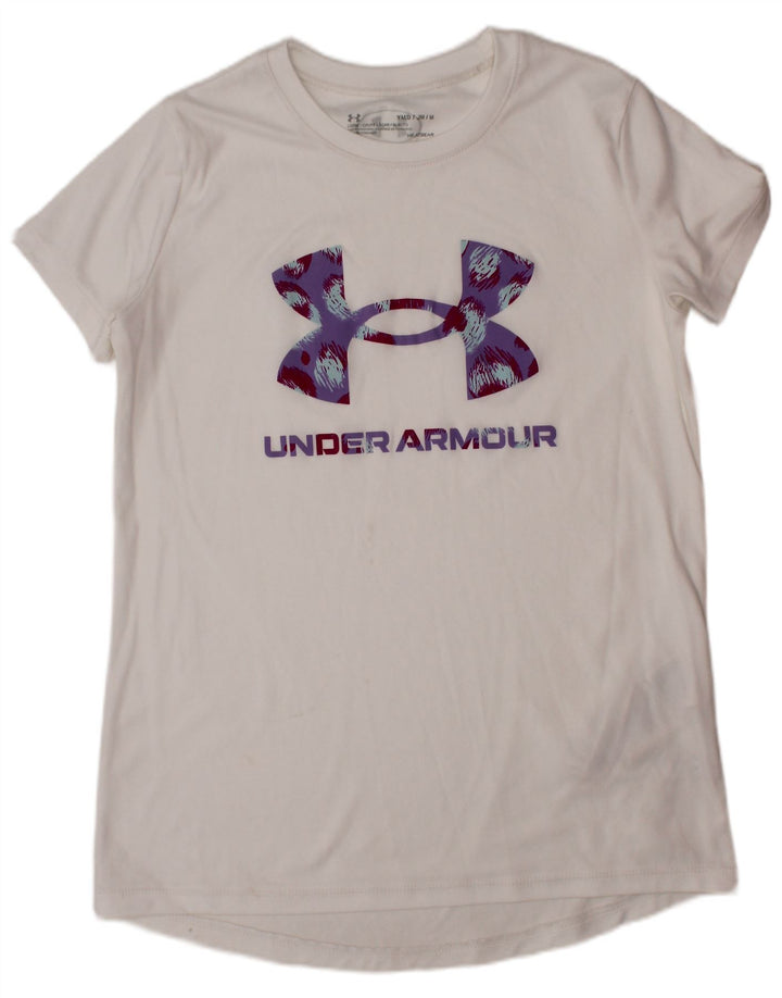 Maglietta grafica per ragazze UNDER ARMOUR Heat Gear 9-10 anni bianco medio