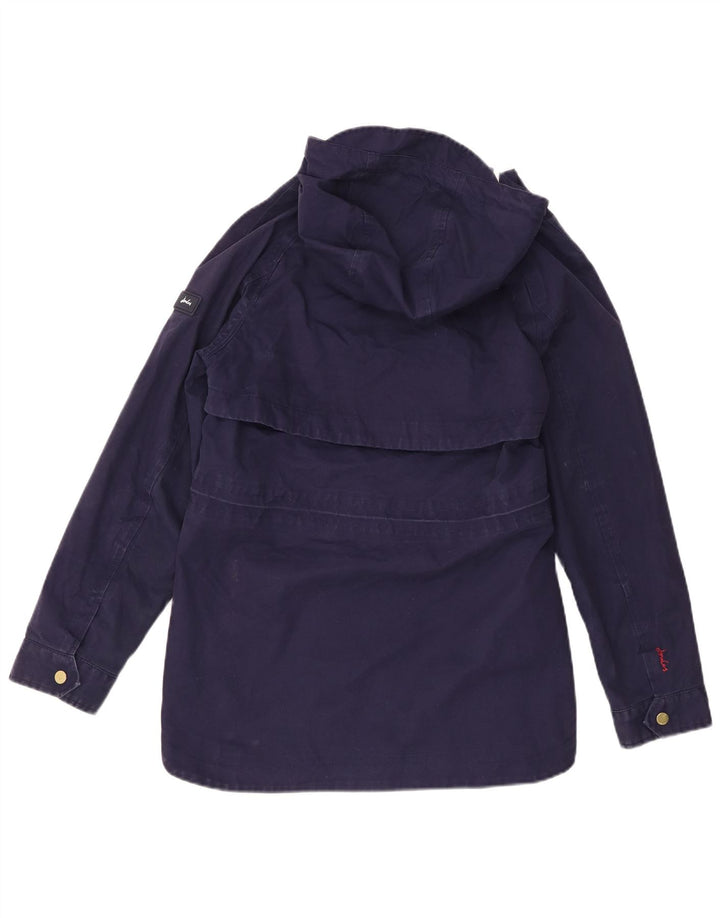 Giacca antipioggia con cappuccio da donna Joules UK 8 Small Blu Navy Cotone