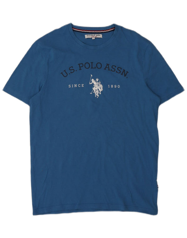 Polo Assn. T-shirt grafica da uomo Top piccola in cotone blu