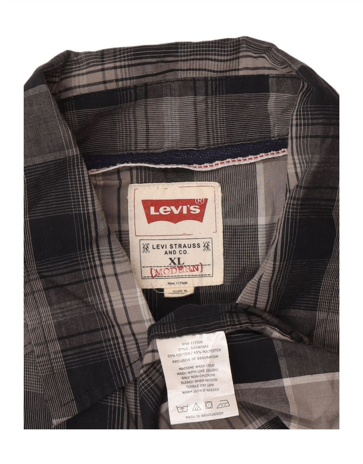 Camicia da uomo Levi's XL in cotone a quadri grigi