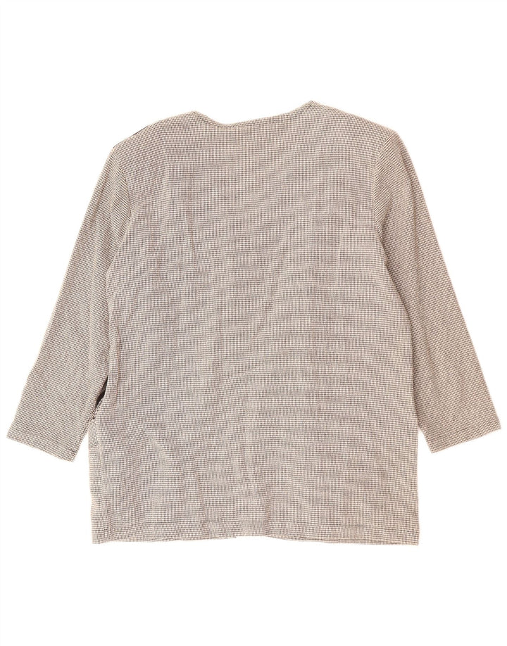 Giacca blazer oversize da donna vintage UK 16 grande blocco di colore grigio