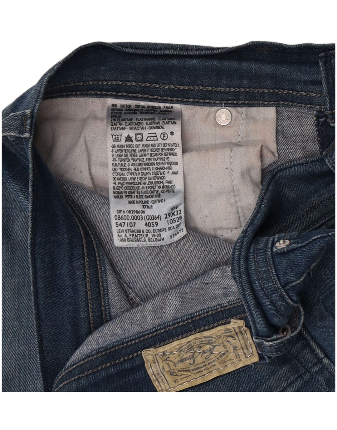 Jeans skinny da donna Levi's W29 L32 cotone blu