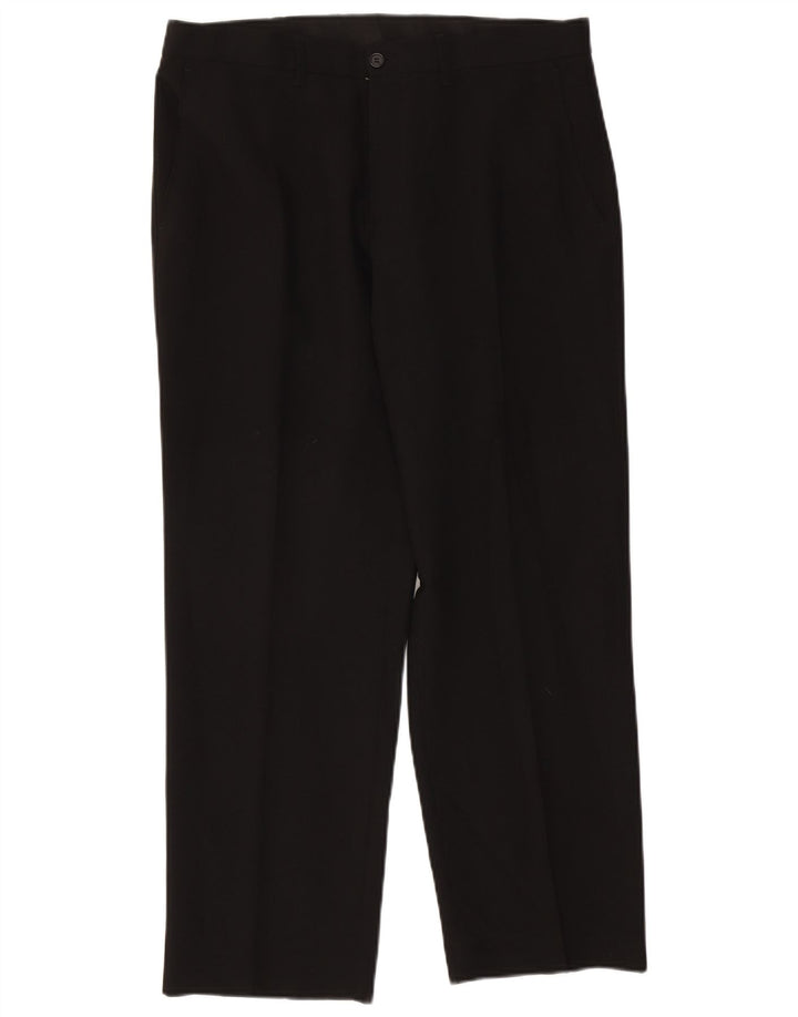 Pantaloni chino dritti da uomo Marks & Spencer W36 L29 poliestere nero