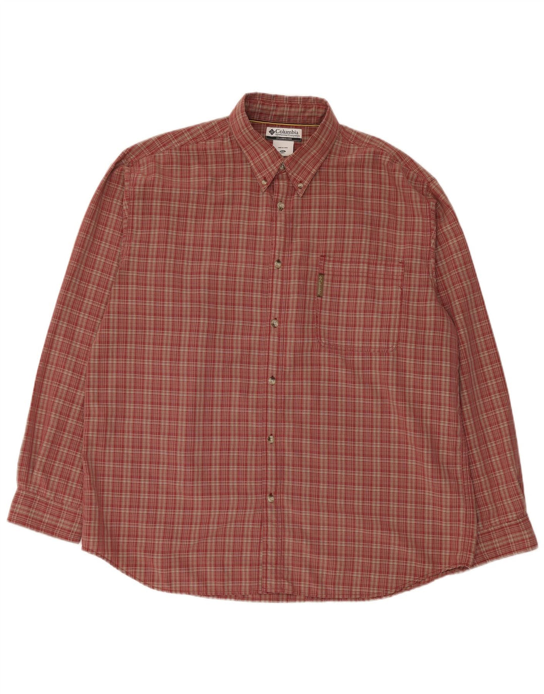 Camicia a quadri Columbia da uomo 2XL Modale a quadri rossi