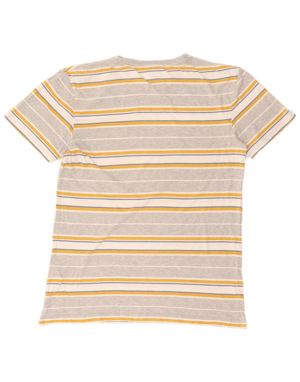 T-shirt da uomo Quiksilver Top in cotone a righe grigio medio