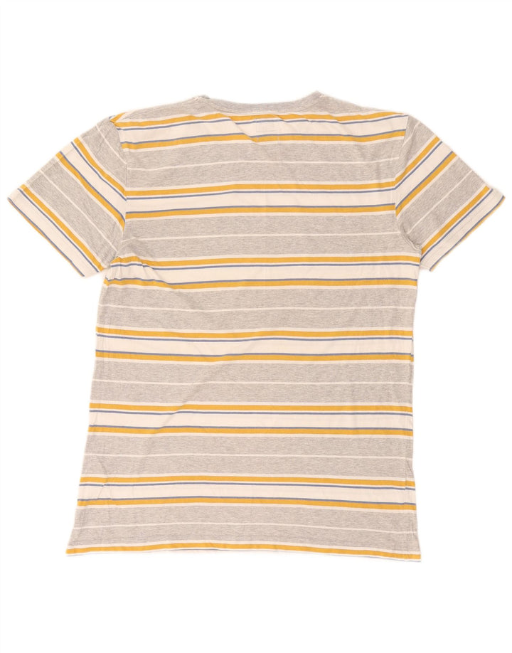 T-shirt da uomo Quiksilver Top in cotone a righe grigio medio