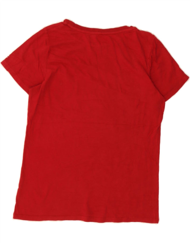 CHAMPION Womens Graphic T-Shirt Top UK 12 Medium Red Cotton Vintage Champion and Second-Hand Champion from Messina Hembry 