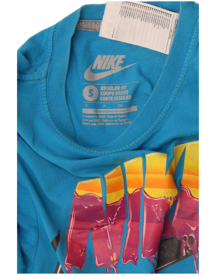 T-shirt grafica Nike da uomo con vestibilità regolare, piccola, in cotone blu