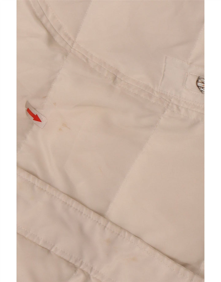 Giacca imbottita con cappuccio da donna Calvin Klein UK 16 grande poliestere bianco