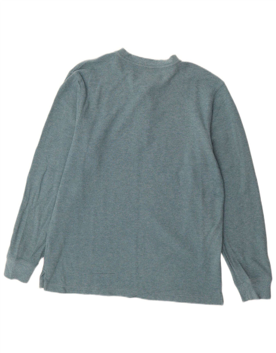 L.L.BEAN Top da uomo dal taglio tradizionale a maniche lunghe in cotone blu