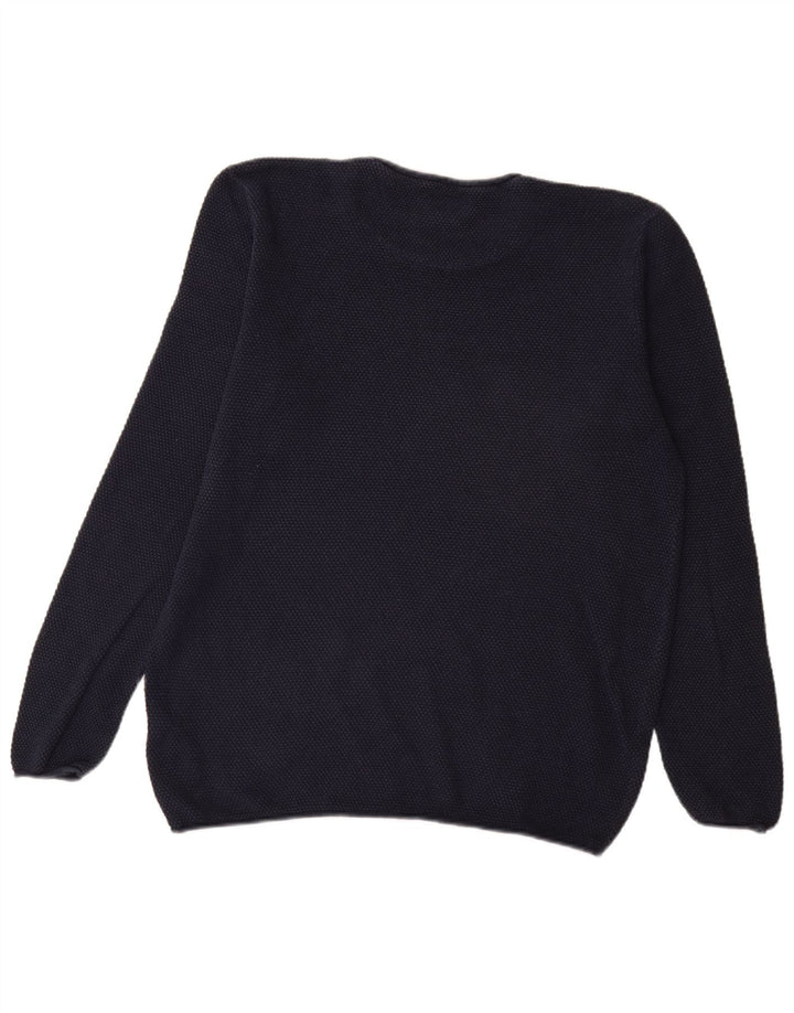 Maglione maglione girocollo da uomo Guess grande in cotone blu navy