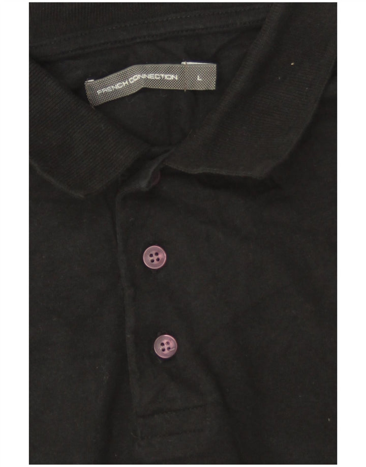 Polo da uomo French Connection grande in cotone nero