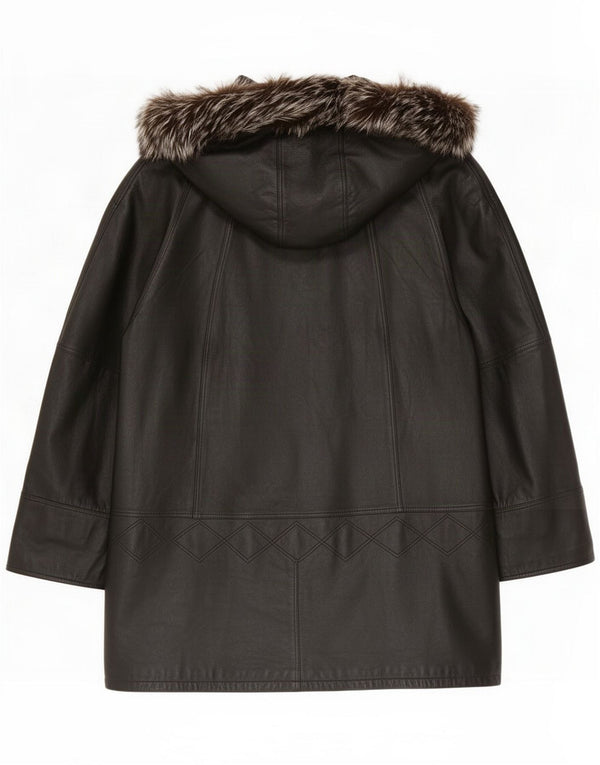 Giacca in pelle da donna vintage IT 44 Medium Black