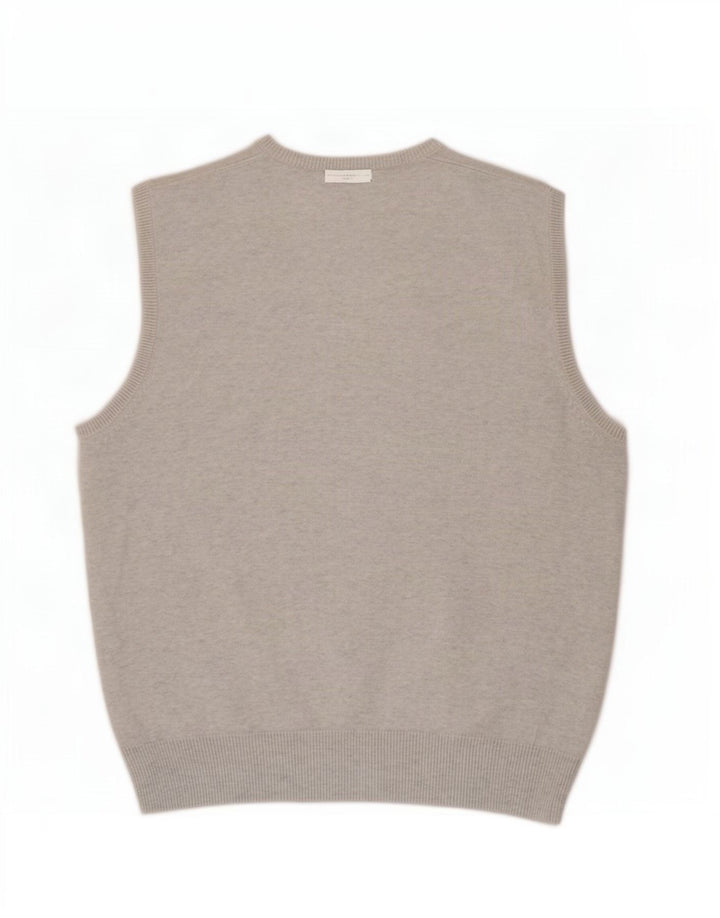 Canotta da uomo Marks & Spencer blu Harbour Vest grande cotone grigio
