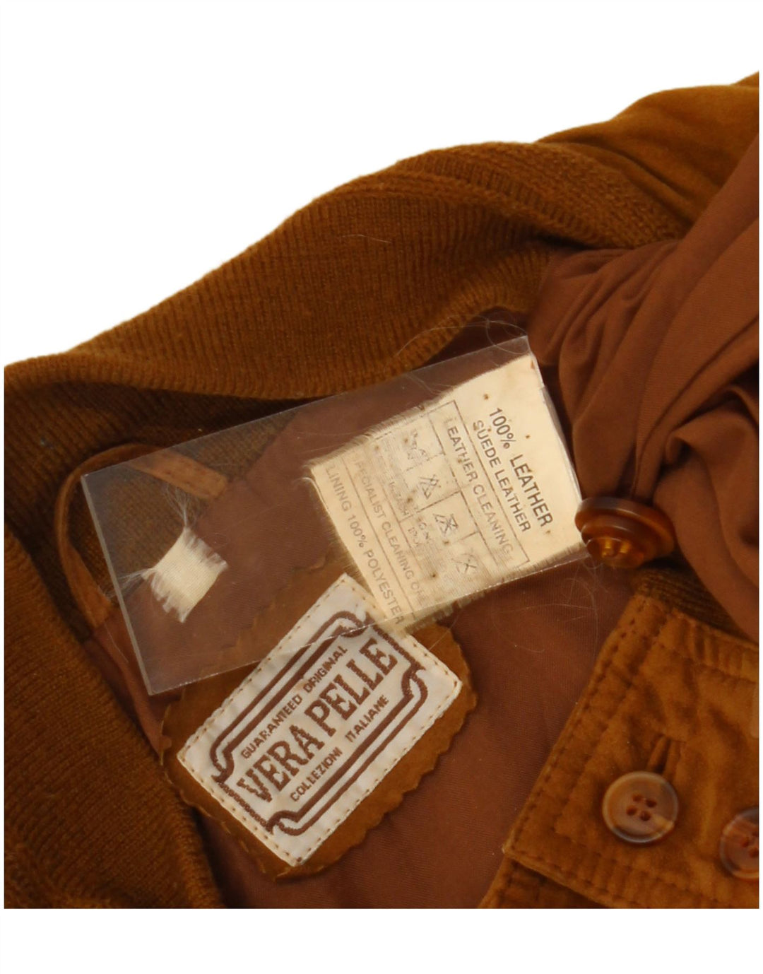 Giubbotto bomber in pelle scamosciata vintage da uomo UK 42 XL in pelle marrone