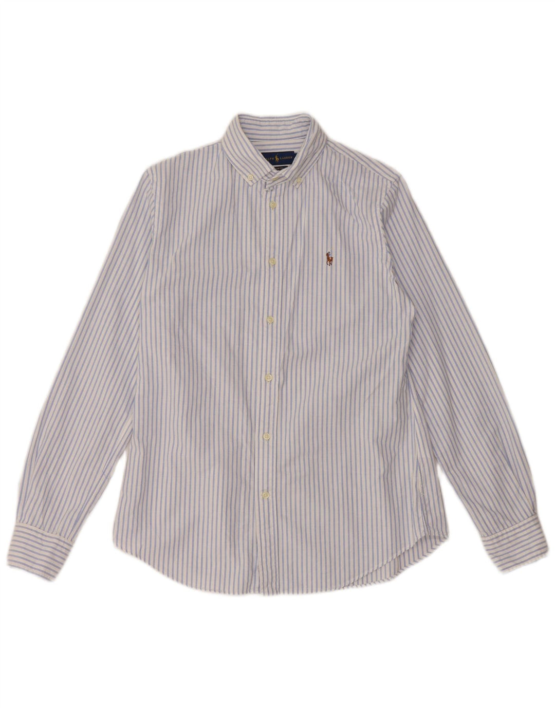 Camicia slim fit da uomo Ralph Lauren in cotone a righe blu medio