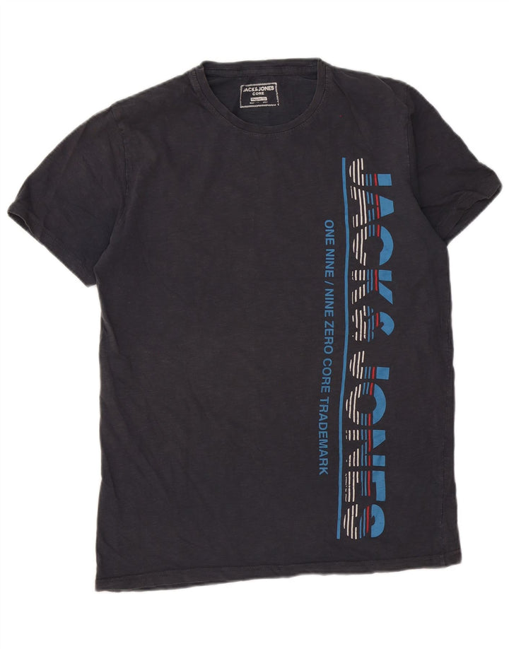 T-shirt grafica da uomo con vestibilità regolare Jack & Jones, grande, in cotone grigio