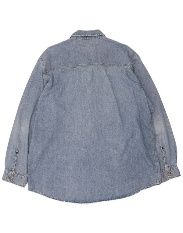 Camicia in denim vestibilità regolare da uomo Replay 2XL cotone blu