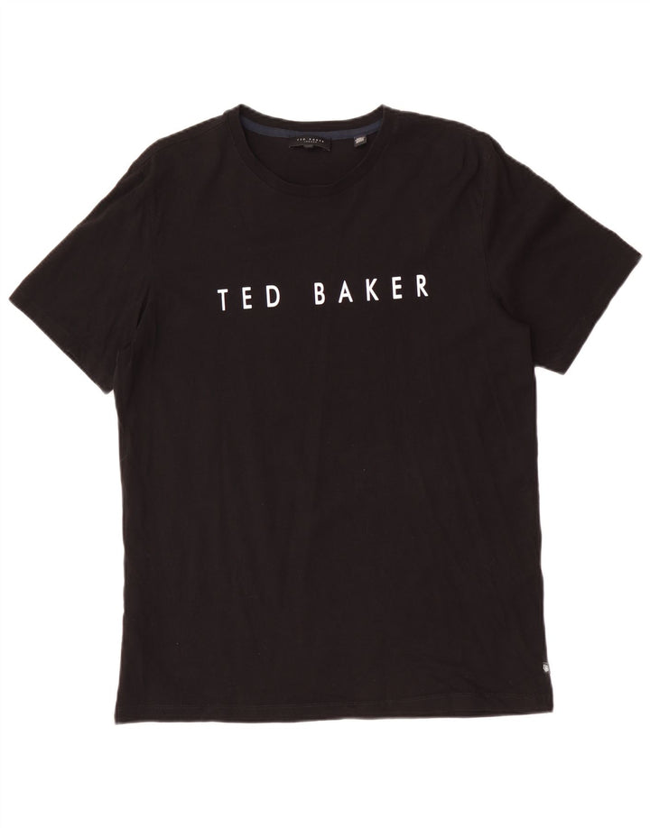 T-shirt grafica da uomo Ted Baker taglia 3 media cotone nero