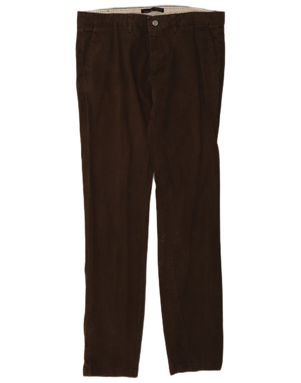 Pantaloni chino slim da uomo Zara EU 44 Large W34 L34 cotone marrone