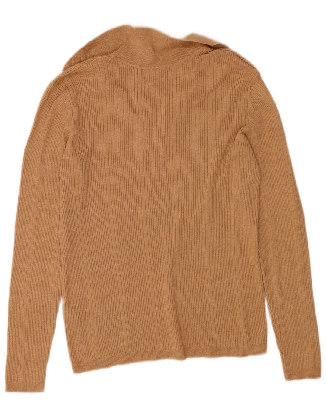 Maglione da donna Marks & Spencer con collo a polo UK 12 a righe beige medio