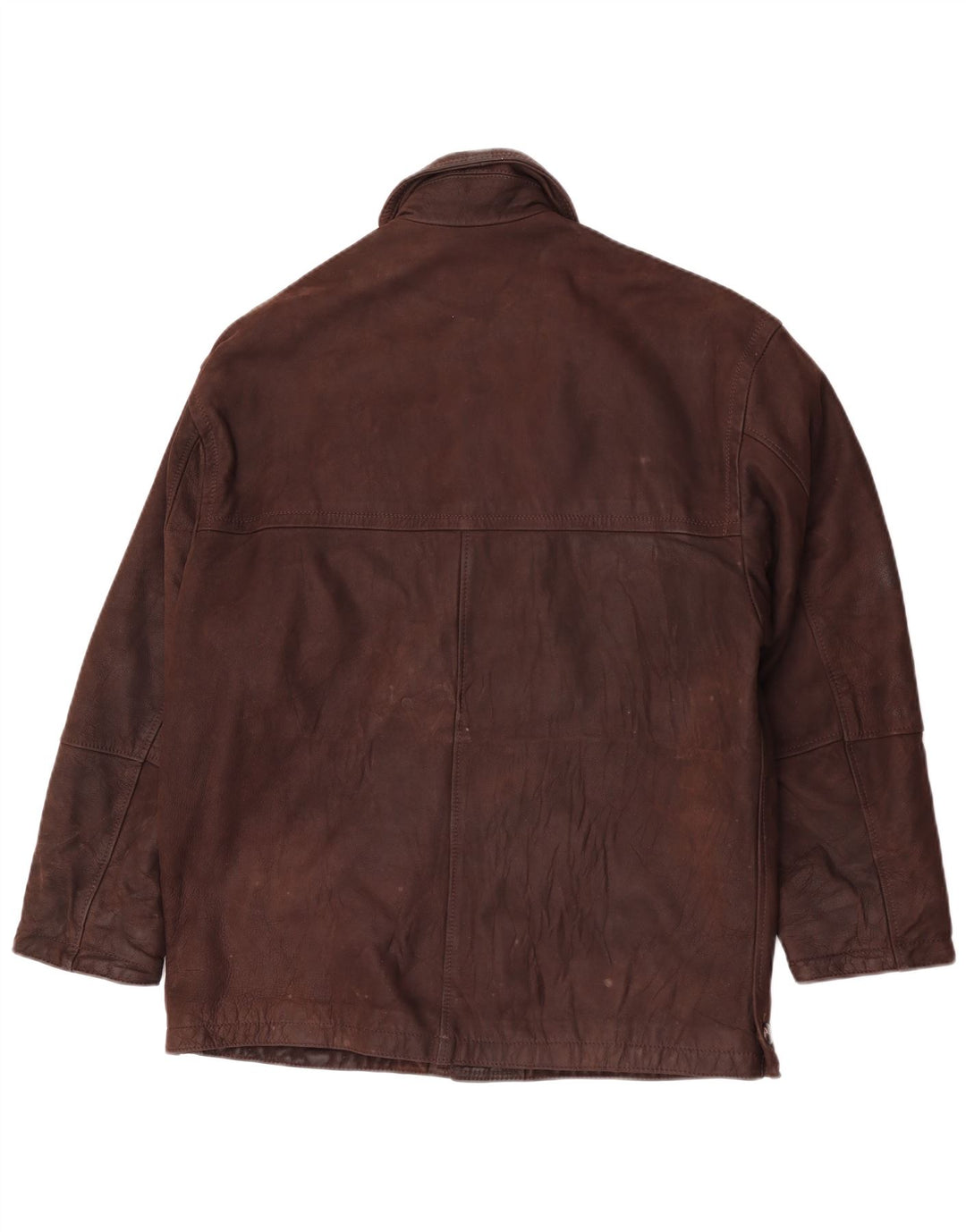 Giacca in pelle vintage da uomo IT 48 in pelle marrone medio