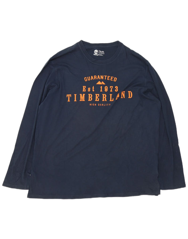 Timberland Top grafico da uomo vestibilità regolare manica lunga 3XL cotone blu navy