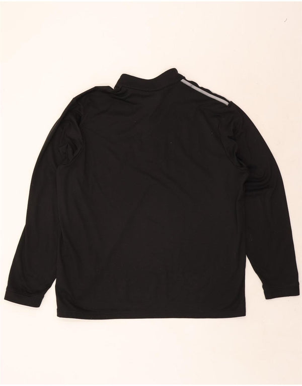Adidas Uomo Zip Neck Pullover Tuta Top XL Nero Poliestere