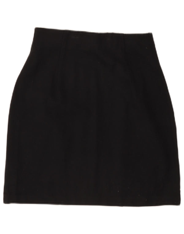 Gonna a trapezio da donna Marks & Spencer UK 10 piccola W27 viscosa nera
