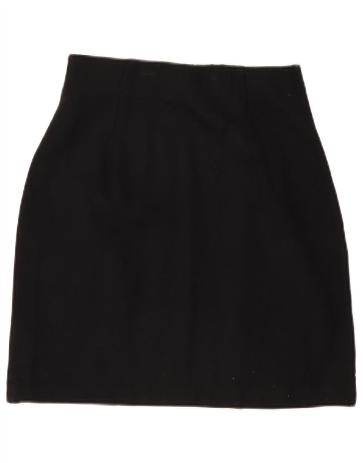 Gonna a trapezio da donna Marks & Spencer UK 10 piccola W27 viscosa nera