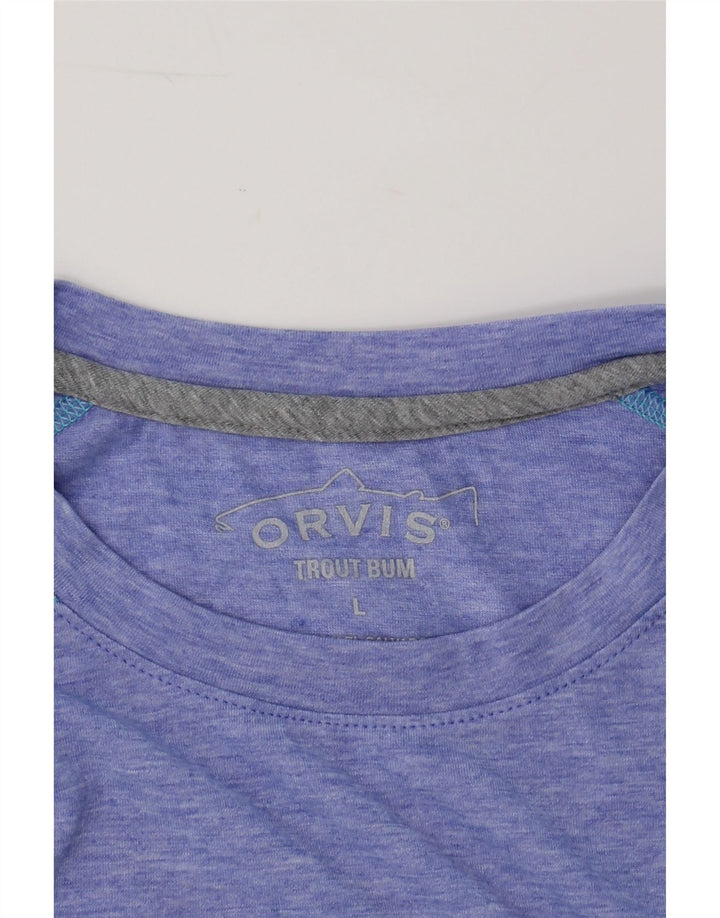 ORVIS Womens T-Shirt Top UK 16 Large Blue Polyester Vintage Orvis and Second-Hand Orvis from Messina Hembry 