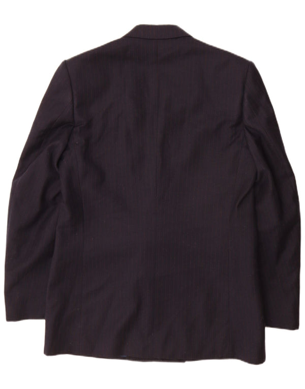 Giacca blazer doppiopetto da uomo Vesmoda UK 38 gessata media blu navy