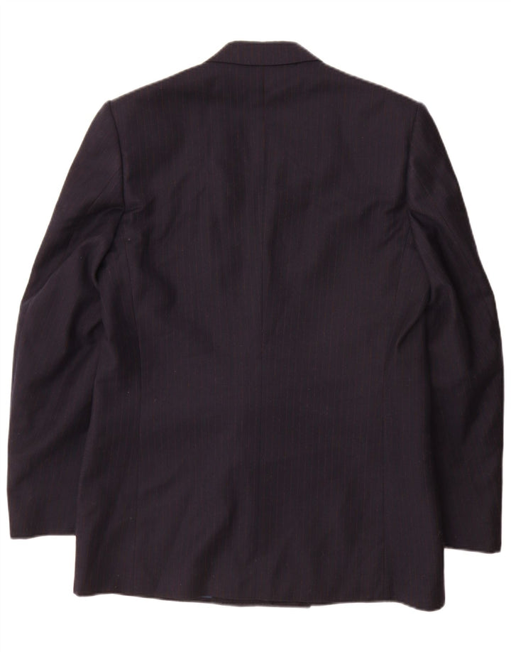 Giacca blazer doppiopetto da uomo Vesmoda UK 38 gessata media blu navy