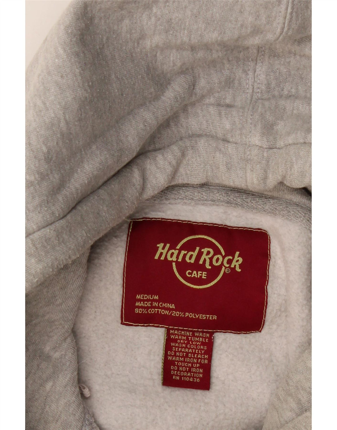 HARD ROCK CAFE Felpa con cappuccio da donna Hollywood UK 14 Grigio medio chiazzato