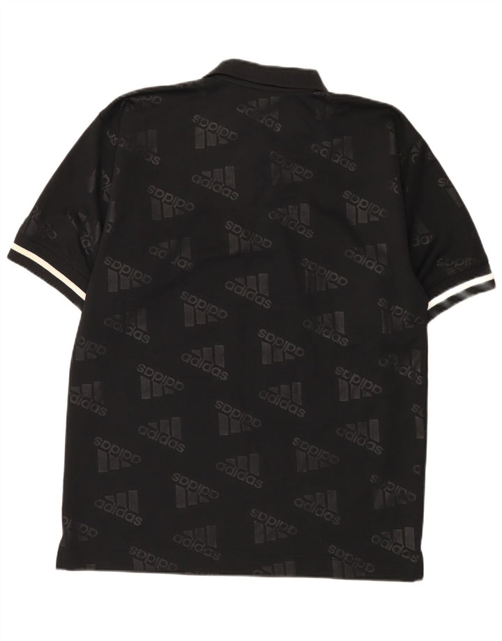 Polo grafica da uomo Adidas UK 36/38 piccola poliestere nero