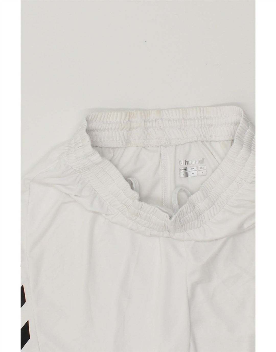 HUMMEL Mens Graphic Sport Shorts Small White Polyester Vintage Hummel and Second-Hand Hummel from Messina Hembry 