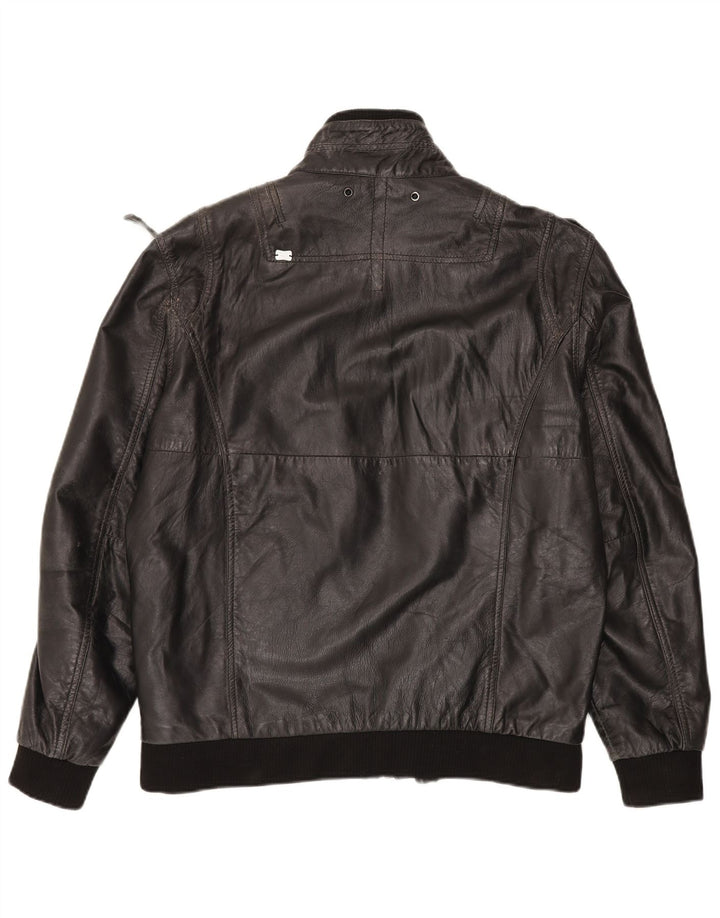 Giacca in pelle vintage da uomo UK 42 XL in pelle nera