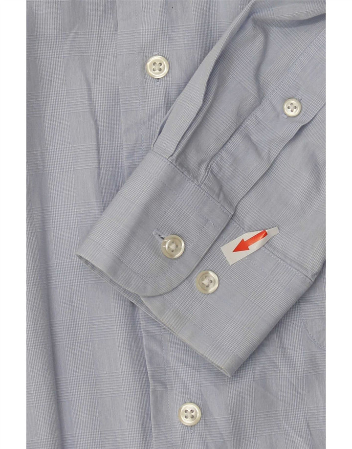 Camicia da uomo Nautica taglia 16 grande cotone pied de poule blu